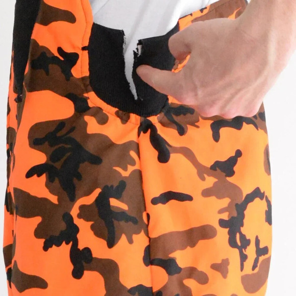 Vintage Winchester Neon Orange And Black Outdoor Camo Print Lined Overalls Med - Picture 16 of 16